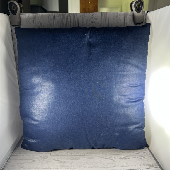 Christmas Pillow 14 Inch Blue Square Snowman Cardinals Holiday Decor Festive - Picture 3 of 3